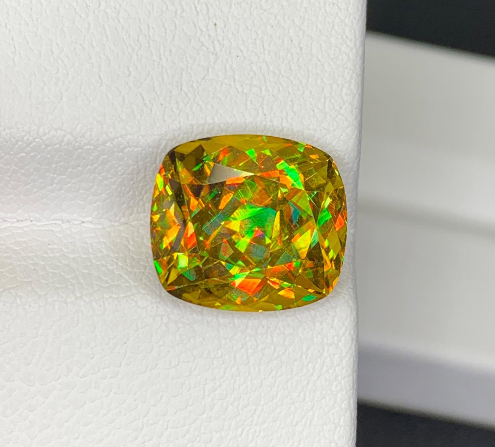 Lustrous Sphene Titanite Fancy Cushion Gemstone: 8.48 Carat Multi Color Titanite, June Birthstone - 9