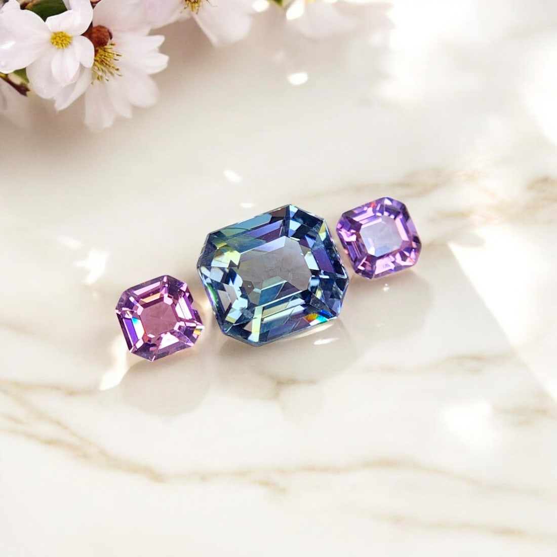 Natural Spinel Set For Ring Making, Grey and Pink Spinel Gemstones Set: Title: Natural Spinel Set For Ring Making, Grey and Pink Spinel Gemstones Set Description: Dimensions (mm) 8 x 7 x 5 mm Weight (cts) 3.05 Asscher Colours Description Natural Spinel Set For Ring Making