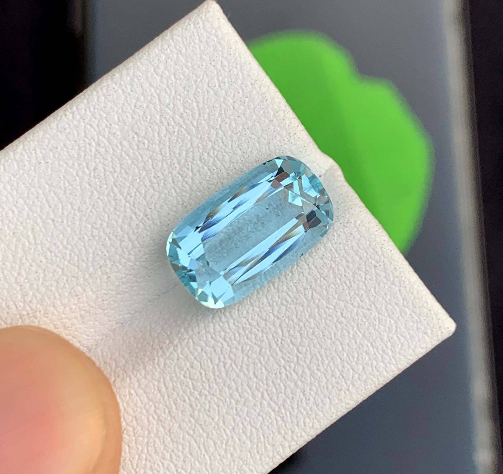 Natural Aquamarine Gemstone: 4.80 Carat Cushion Cut, Pakistan: Title: Natural Aquamarine Gemstone: 4.80 Carat Cushion Cut, Pakistan Description: Gemstone: Aquamarine Carat weight: 4.80 Natural Aquamarine Gemstone, Cushion Cut Aquamarine Gemstone From Skardu Pakis