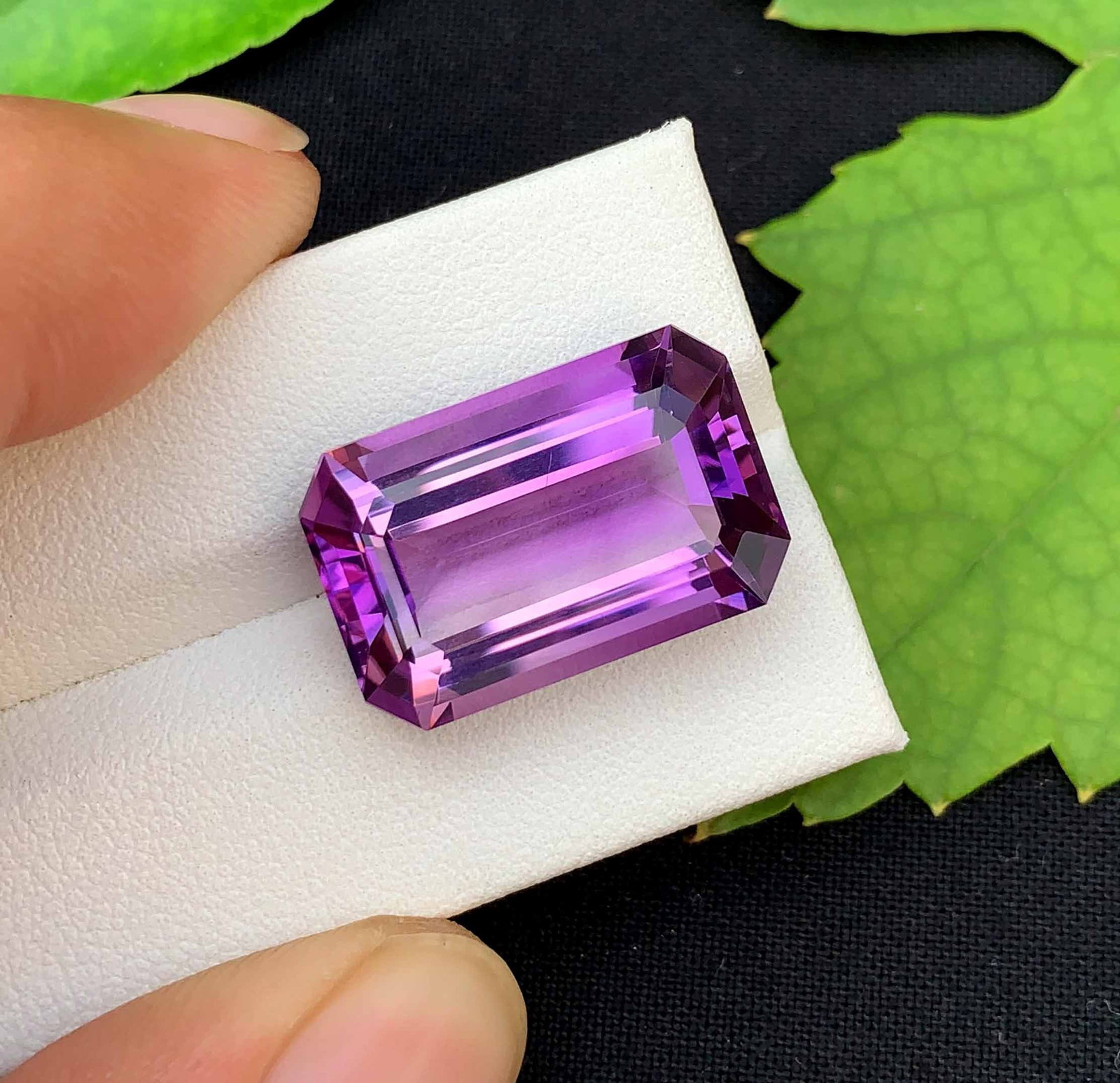 Emerald Cut Amethyst Gemstone: Natural February Birthstone, 19.30 Carats - 10