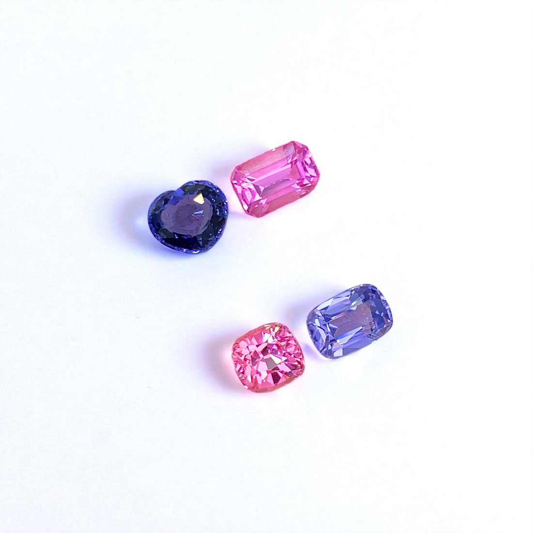 Pink Spinel Gemstones For Jewelry, Blue Spinel Loose Stones Set (1 of 2)