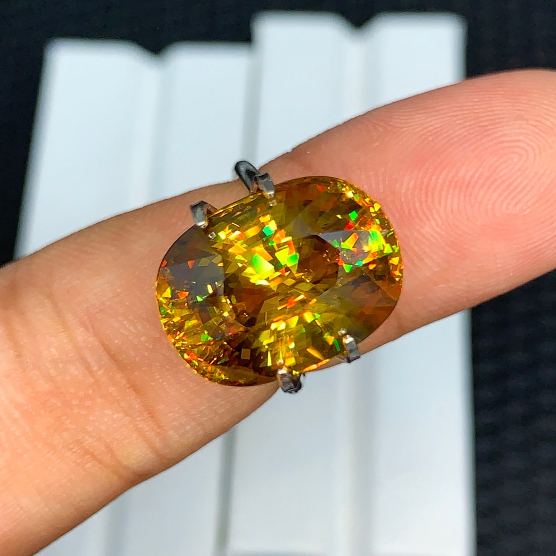 Full Fire Sphene Titanite Gemstone, Yellow Sphene Ring Stone - 2