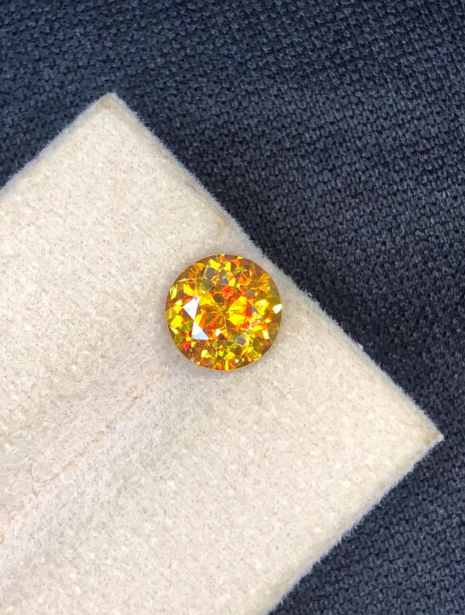 Extreme Trichroism Greenish Yellow Sphene Gemstone: 2.20 Carat Round Cut, Skardu Pakistan - 16