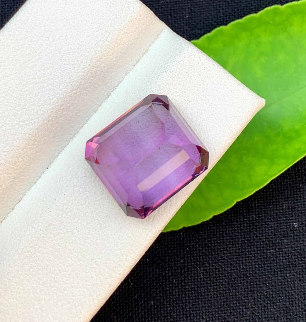 Emerald Cut Amethyst Gemstone: 9.95 Carats, February Birthstone - 11