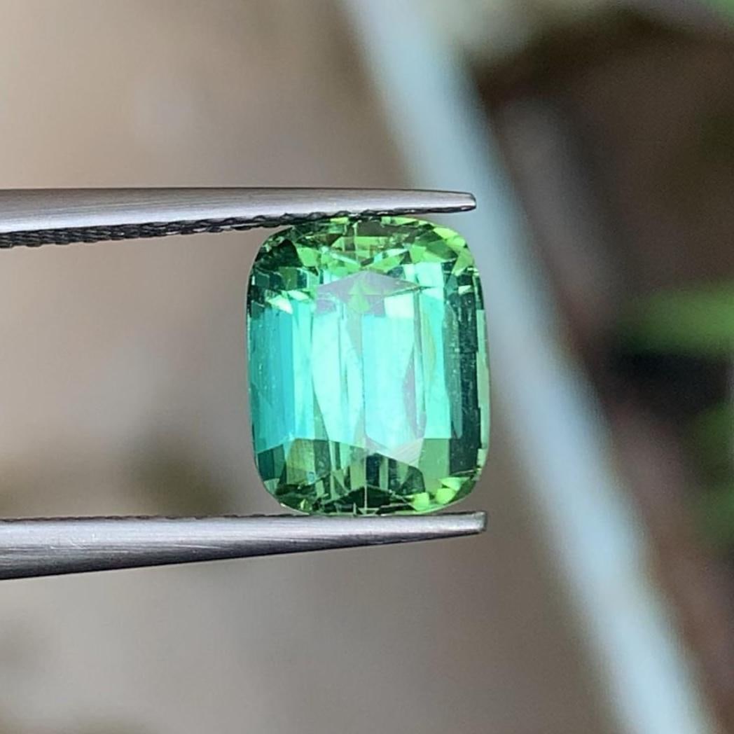 Natural Bluish Green Tourmaline For Ring Making From Afghanistan - 3.45 Carat: Title: Natural Bluish Green Tourmaline For Ring Making From Afghanistan - 3.45 Carat Description: Gemstone: Tourmaline Carat weight: 3.45 Weight : 3.45 Carats. Dimension : 9.1*7.3*6.4 MM Color: Blue G
