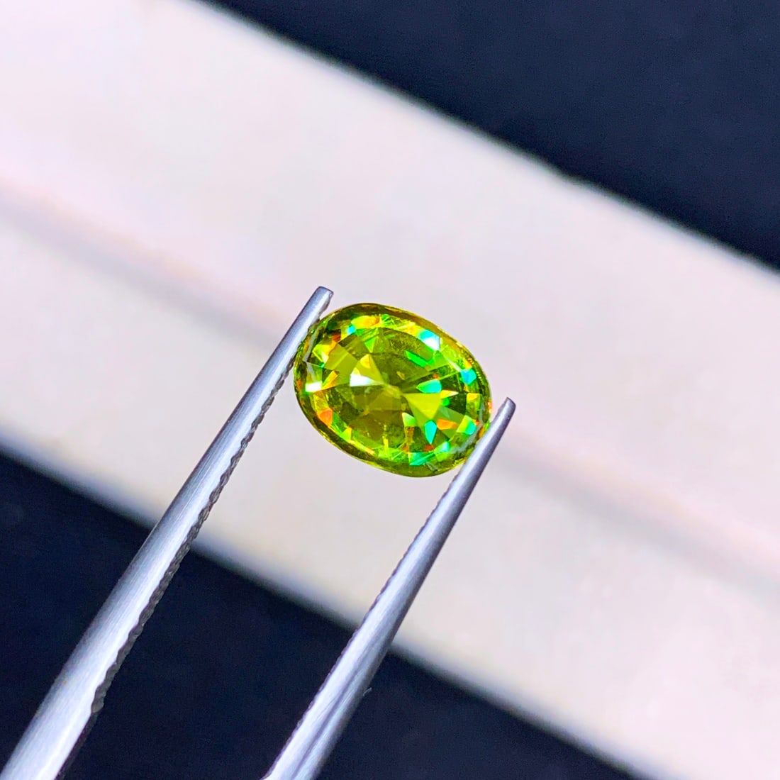 Full Fire Sphene Ring Stone, Green Sphene Titanite Loose Gemstone - 2