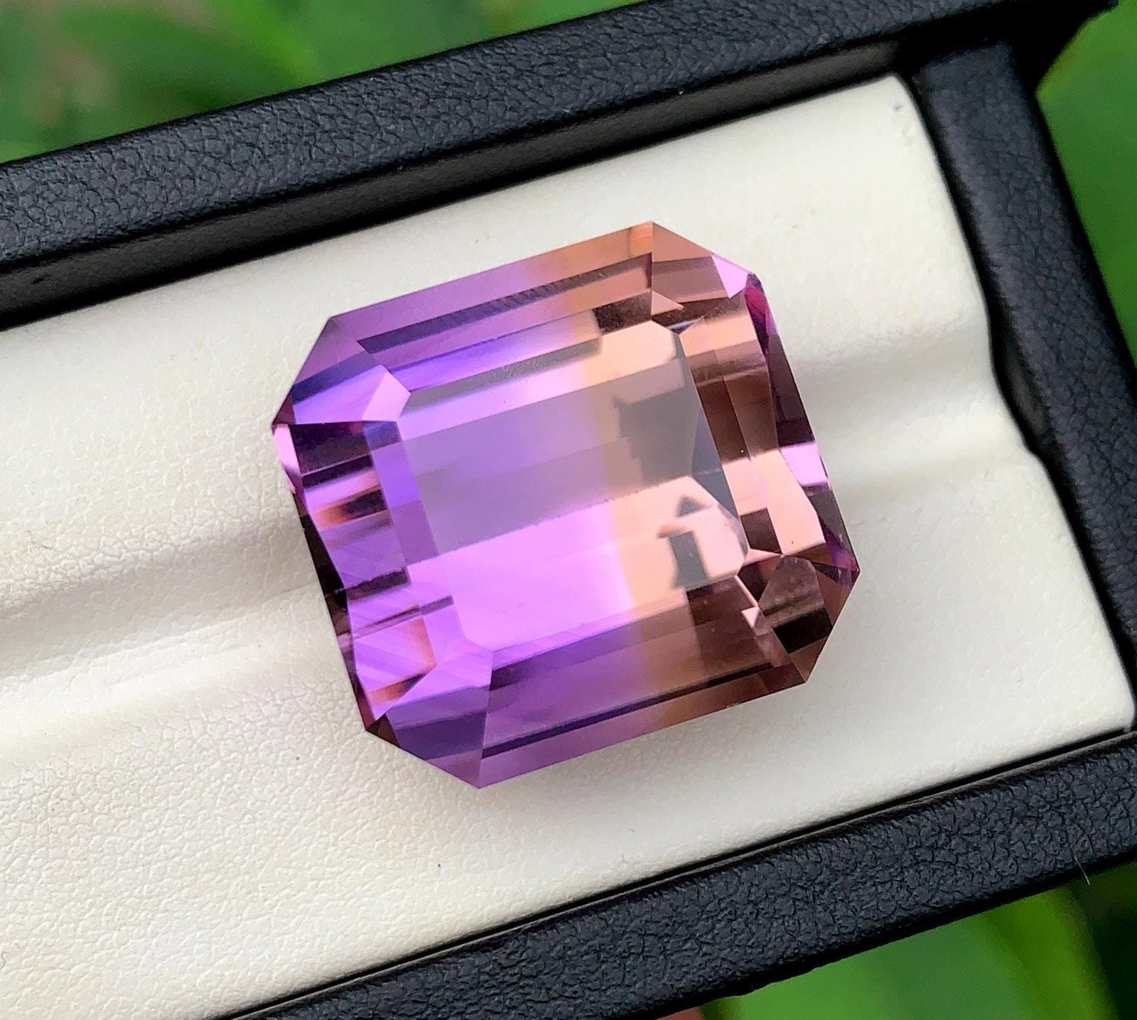 Emerald Cut Ametrine Gemstone: Natural Bolivian February Birthstone (54.52 CT): Title: Emerald Cut Ametrine Gemstone: Natural Bolivian February Birthstone (54.52 CT) Description: Gemstone: Ametrine Carat weight: 54.52 Natural Ametrine Gemstone, For Jewelry Making , Emerald Cut Ri