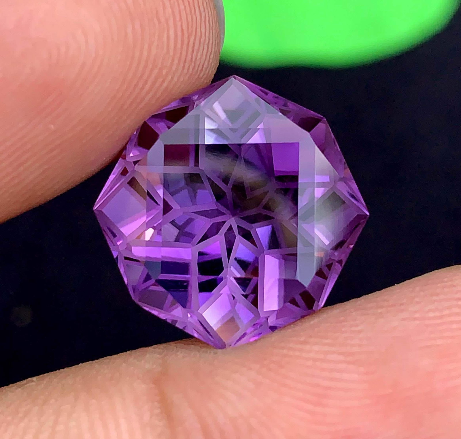 Fancy Cut Amethyst Gemstone: Deep Purple February Birthstone (14.15 Carats) - 3