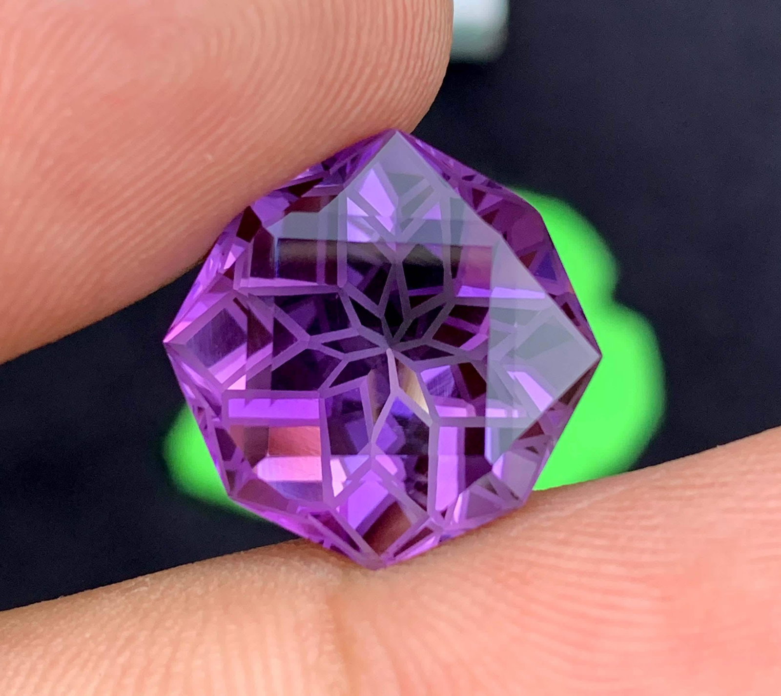 Fancy Cut Amethyst Gemstone: Deep Purple February Birthstone (14.15 Carats) - 4