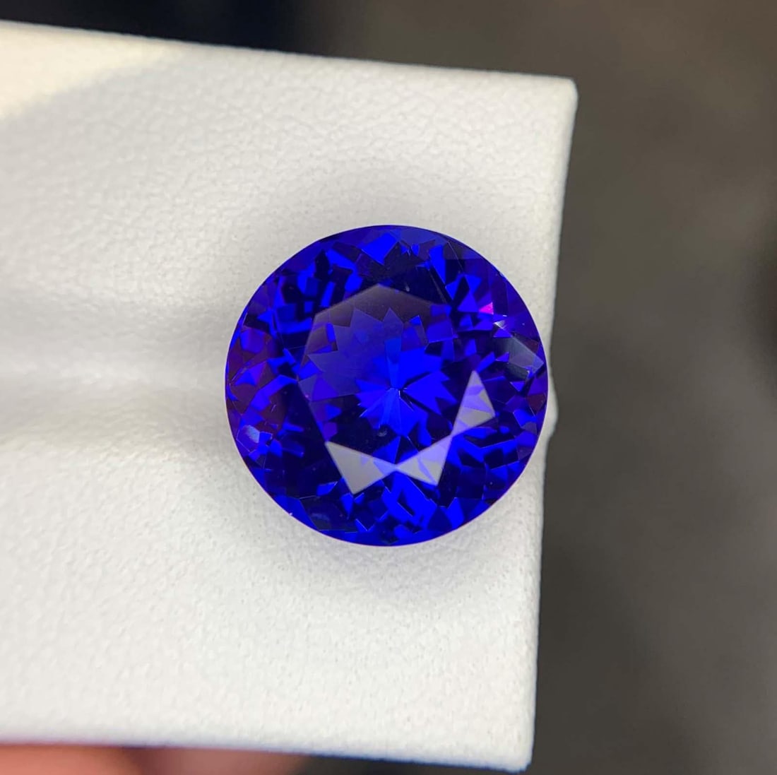 Natural D Block Tanzanite Loose Gemstone Round Shape Ring size For Making Jewelry - 8