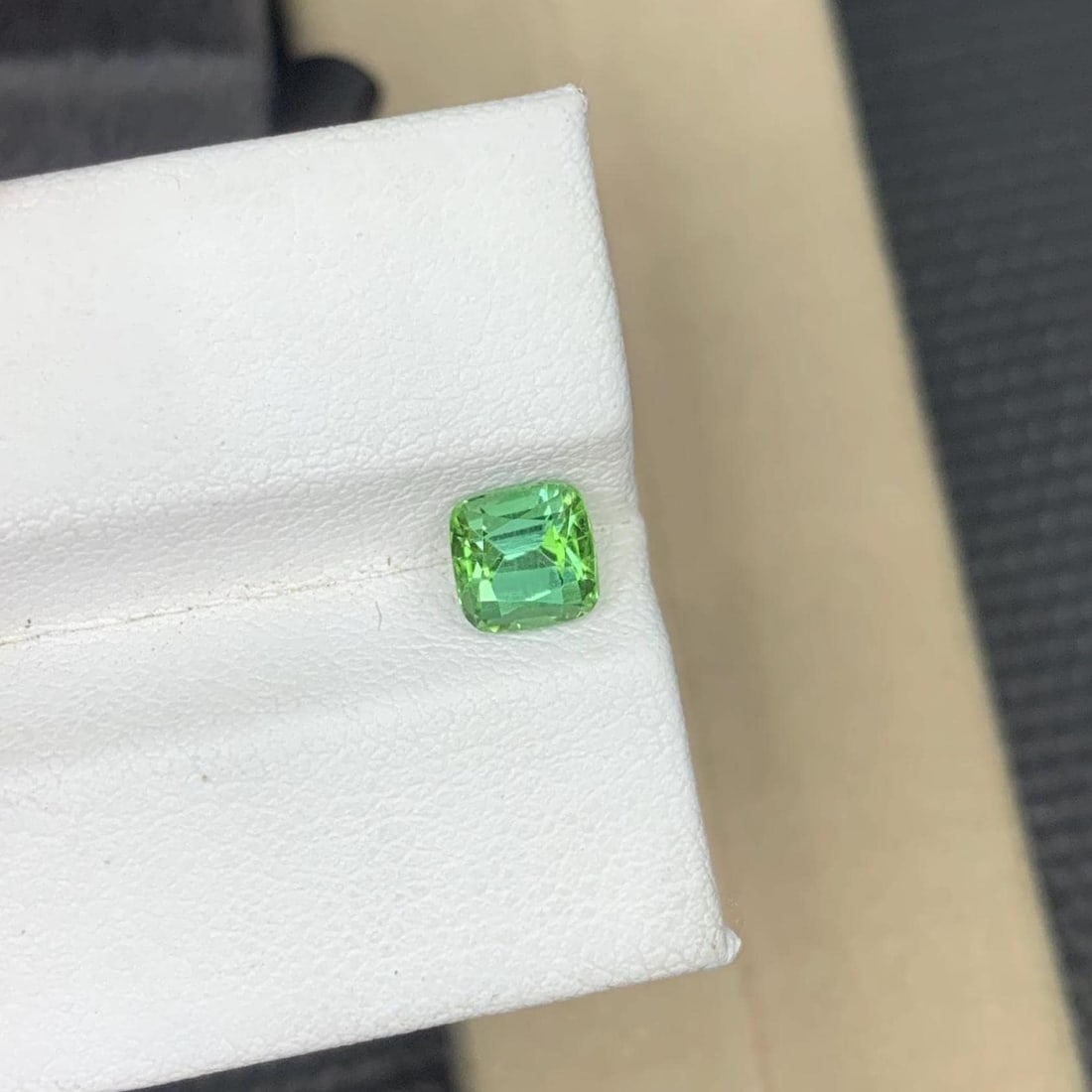 Natural Mint Green Tourmaline Gemstone Faceted Cushion Cut From Afghanistan - 1.135 Carat - 16