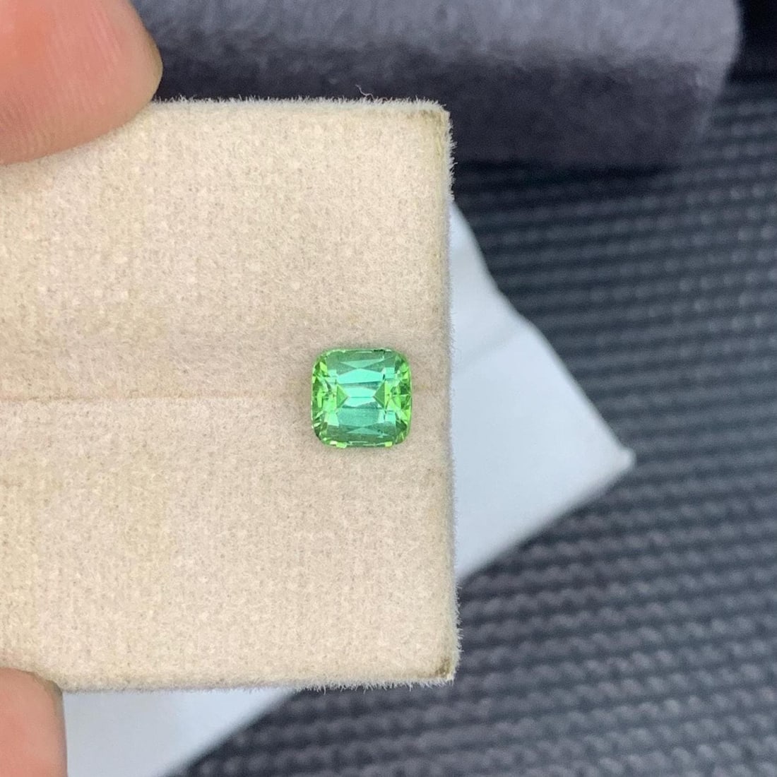 Natural Mint Green Tourmaline Gemstone Faceted Cushion Cut From Afghanistan - 1.135 Carat - 17