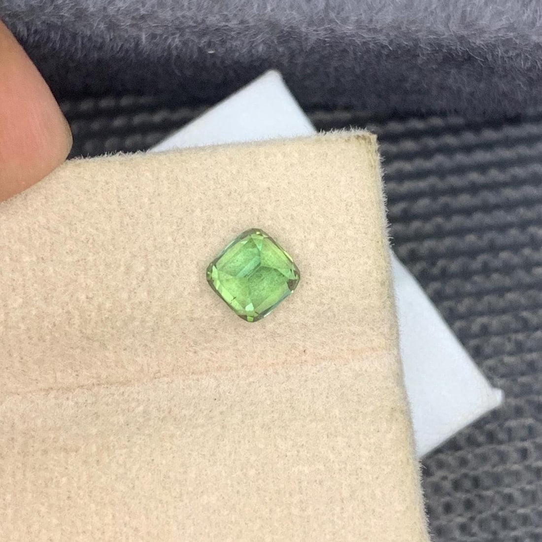 Natural Mint Green Tourmaline Gemstone Faceted Cushion Cut From Afghanistan - 1.135 Carat - 19
