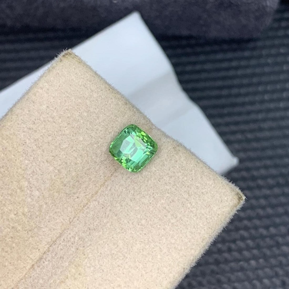 Natural Mint Green Tourmaline Gemstone Faceted Cushion Cut From Afghanistan - 1.135 Carat - 6