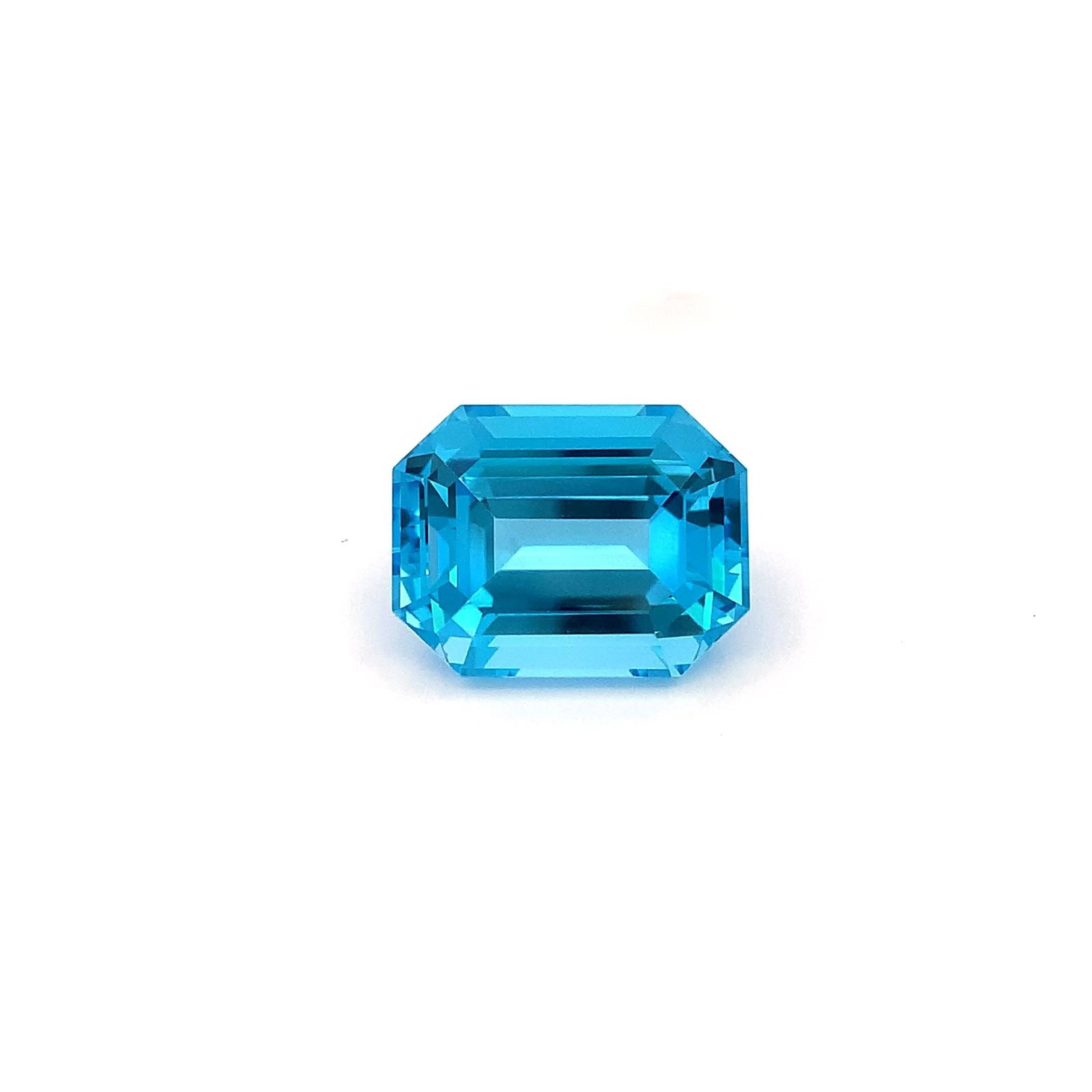Swiss Blue Topaz Gemstone, Natural Loose Gemstone, Emerald Cut, November Birthstone : 35.36 Carat - 7