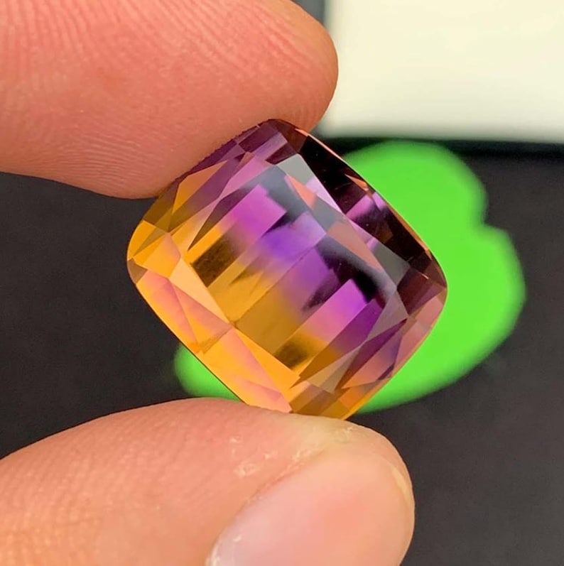 Cushion Cut Ametrine Gemstone: Royal Purple & Golden Quartz, February Birthstone: Title: Cushion Cut Ametrine Gemstone: Royal Purple & Golden Quartz, February Birthstone Description: Natural Ametrine Gemstone, For Jewelry Making , Cushion Cut Rich Color Ametrine Gemstone, February 