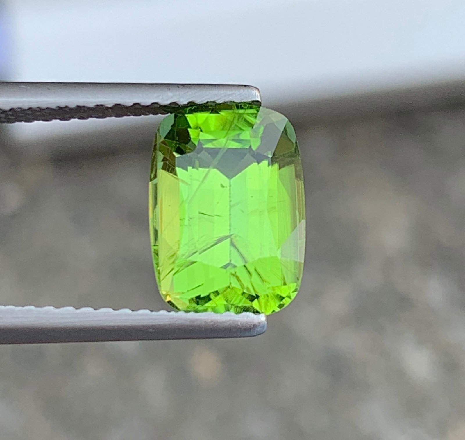 Cushion Cut Peridot Gemstone: Natural August Birthstone, Pakistan (3.36 carats): Title: Cushion Cut Peridot Gemstone: Natural August Birthstone, Pakistan (3.36 carats) Description: Gemstone: Peridot Natural Peridot Gemstones, Cushion Cut Peridot Loose Gemstone From Pakistan, Augus