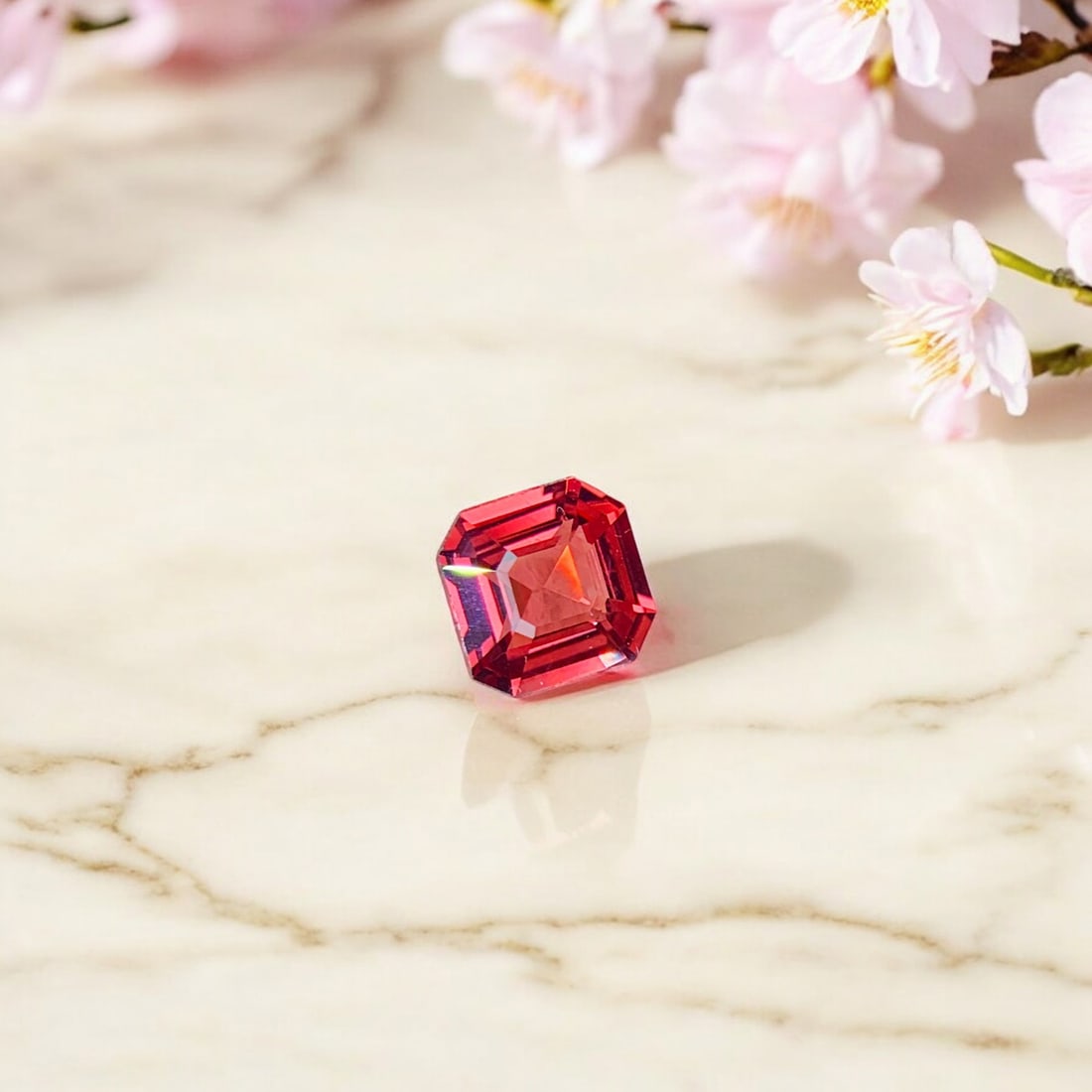 Red Spinel Ring Stone, Natural Spinel Gemstone For Ring Making: Title: Red Spinel Ring Stone, Natural Spinel Gemstone For Ring Making Description: Dimensions (mm) 6 x 6 x 3 mm Weight (cts) 0.8 Asscher Colours Description Red Spinel Ring Stone, Natural Spinel Gemst