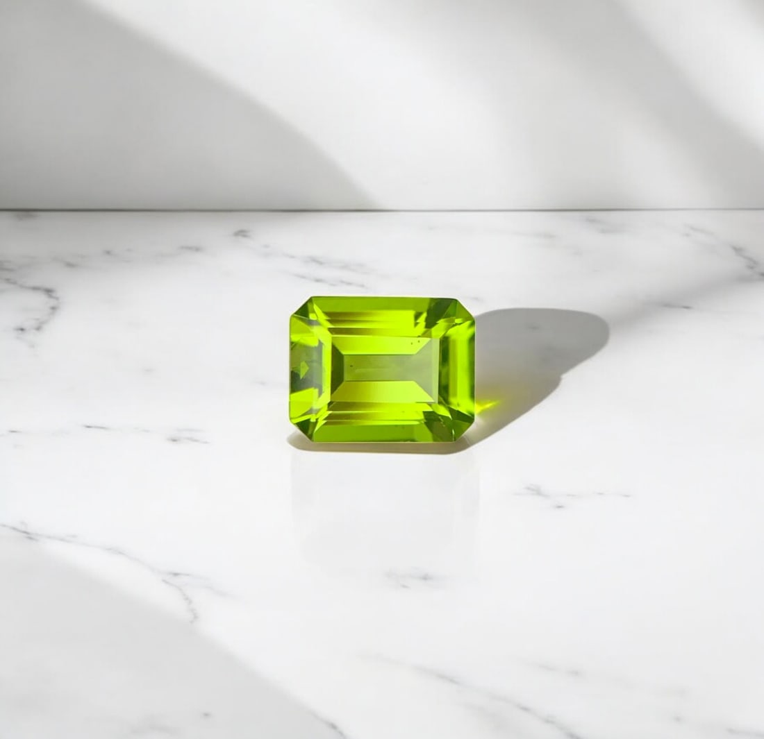 Olive Green Peridot Ring Stone, Emerald Shape Peridot Gemstone For Jewerly (1 of 2)