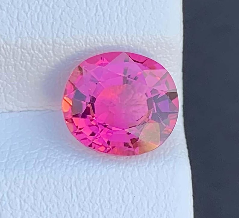 Neon Pink Tourmaline Gemstone: Natural October Birthstone, Africa (2.37 CT)