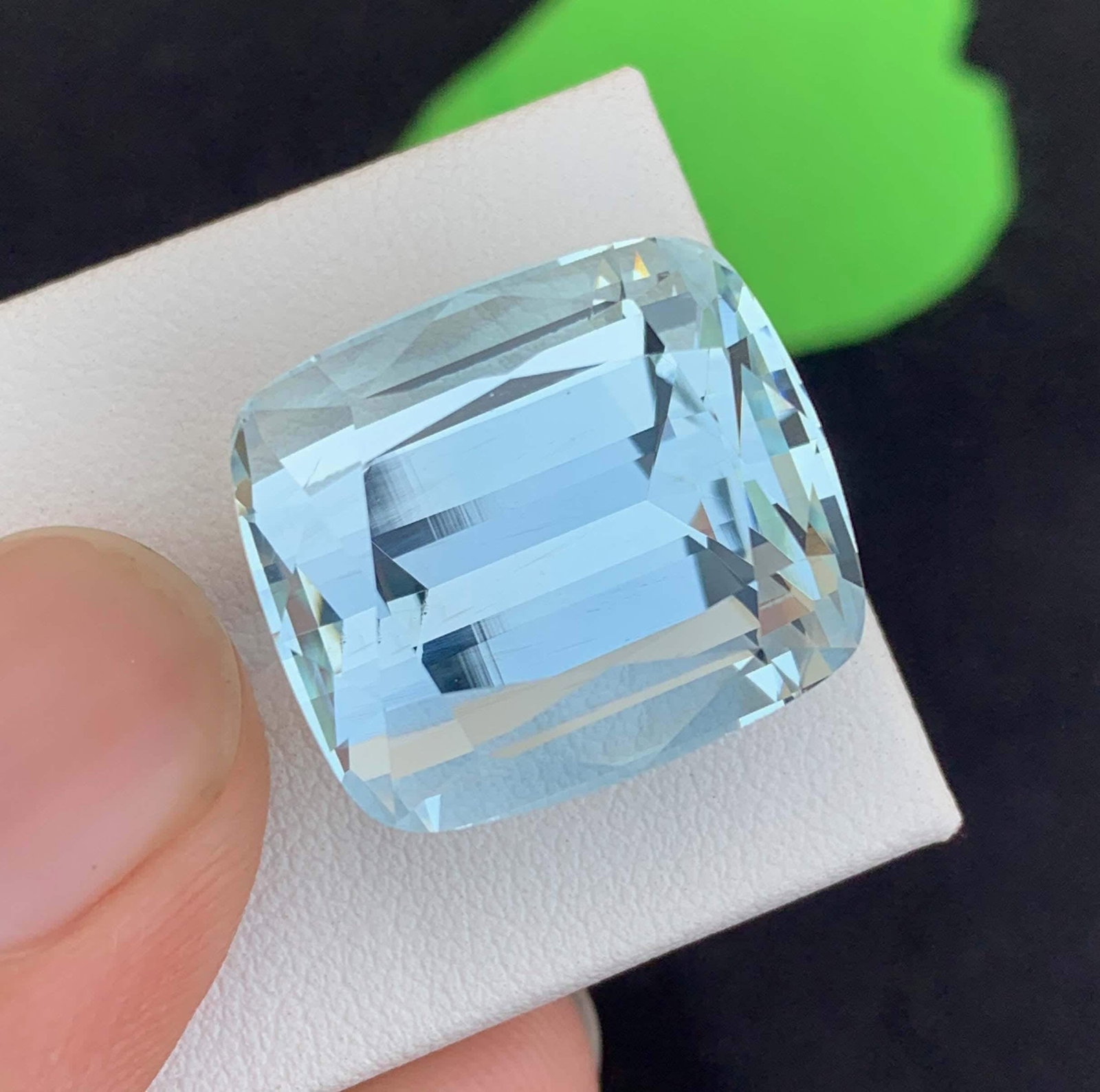 Natural Aquamarine Gemstone: 39.65 Carat Cushion Cut, Pakistan Origin (1 of 11)