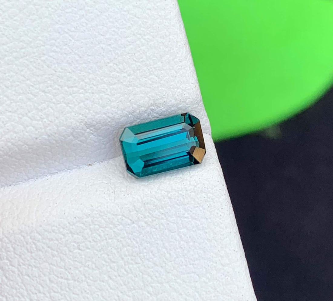 Blue Indicolite Tourmaline Gemstone: Emerald Cut, 1.03 CT, October Birthstone - 11