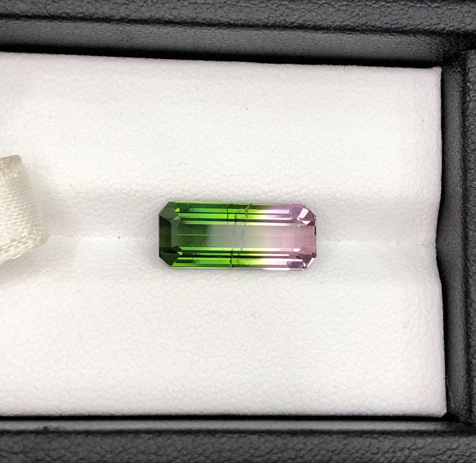 Bicolor Tourmaline Gemstone: Emerald Cut Green & Pink, 3.85 CT - 11