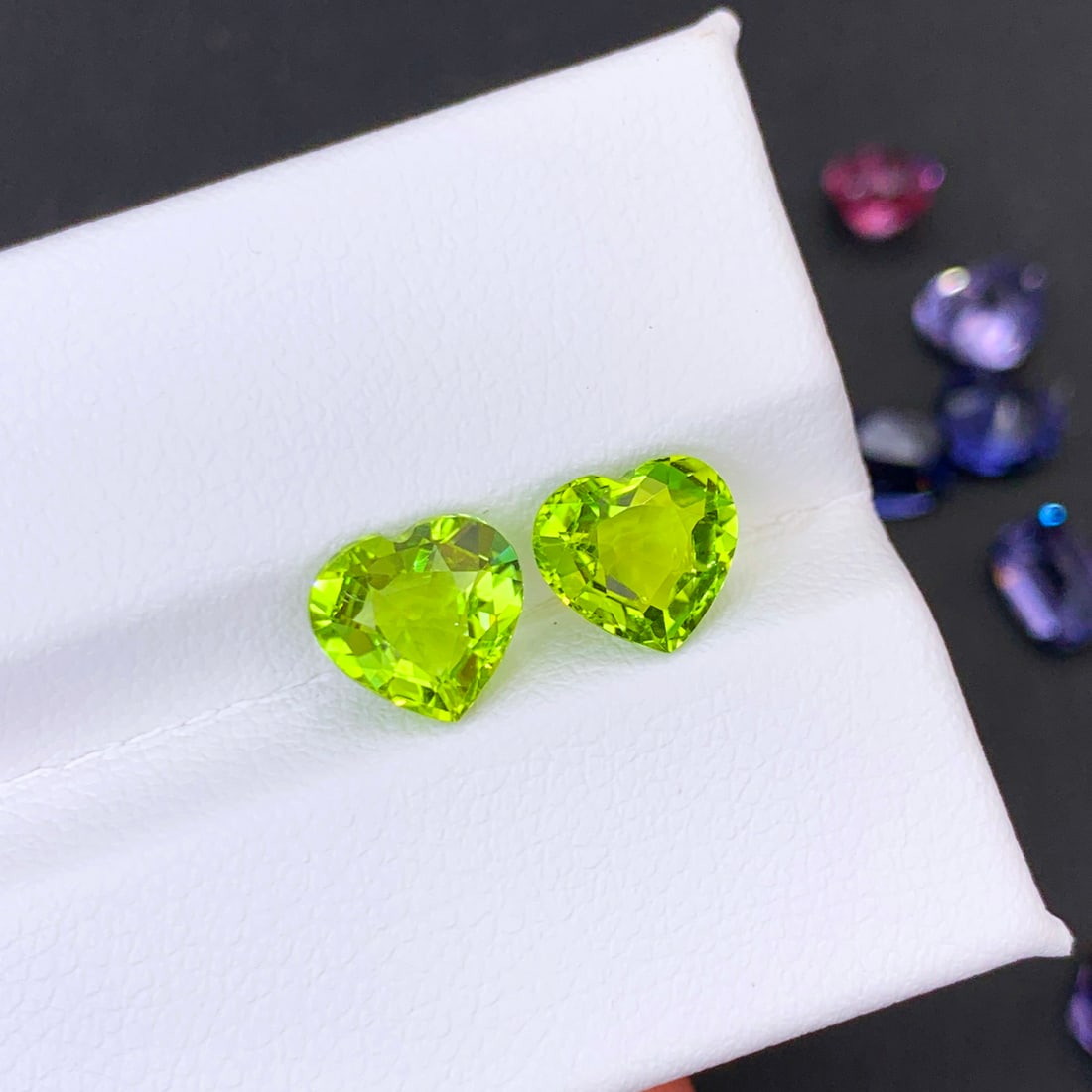 Mint Green Tourmaline Earring Stones, Heart Shape Tourmaline Gemstones: 2.1 - 2