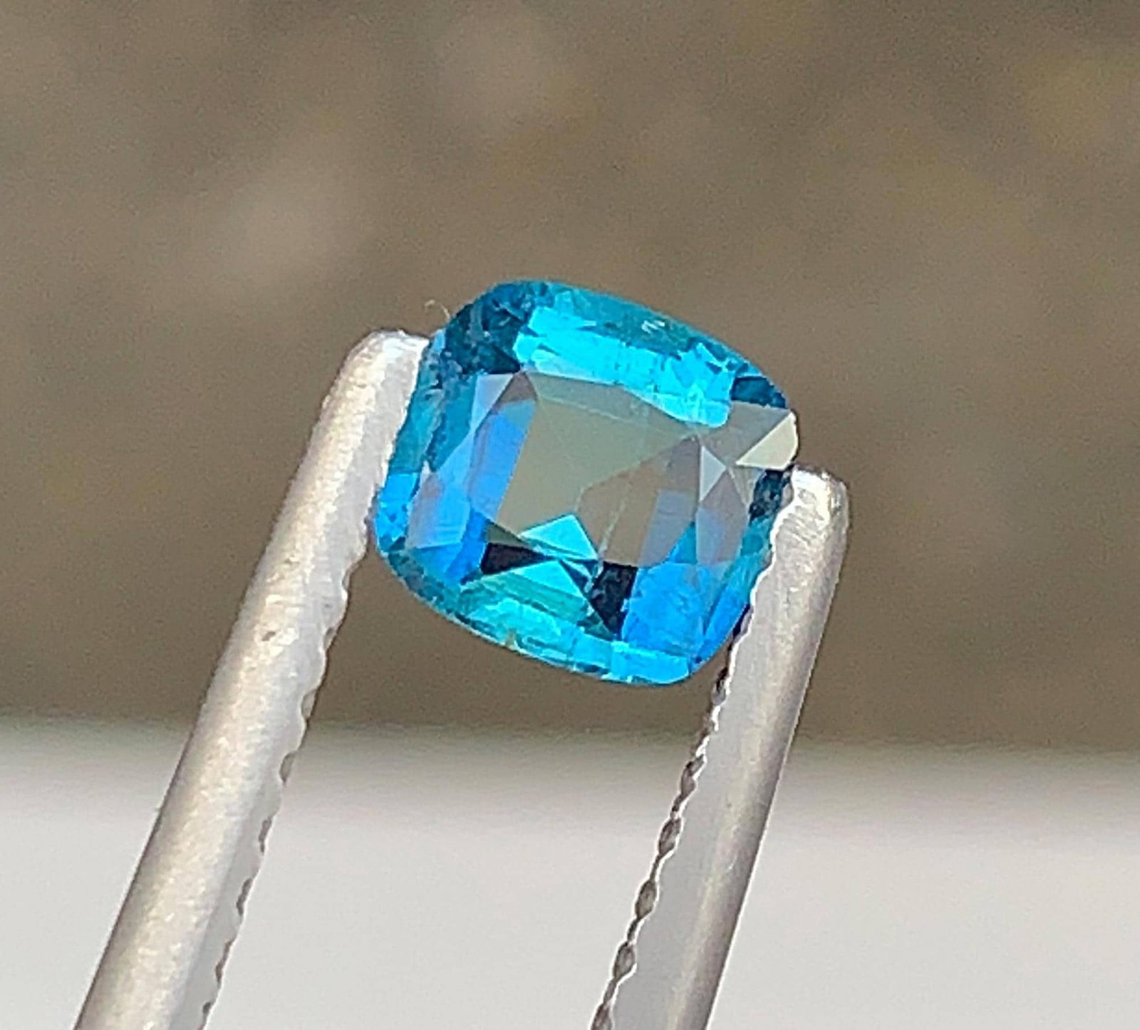 Natural Ink Blue Tourmaline Gemstone: 0.51 Carat Natural Cushion Cut, October Birthstone - 12