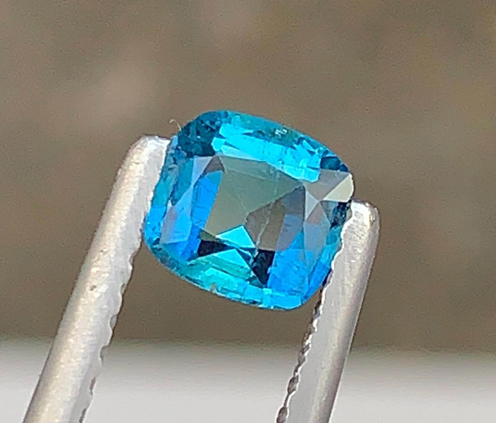 Natural Ink Blue Tourmaline Gemstone: 0.51 Carat Natural Cushion Cut, October Birthstone (1 of 13)