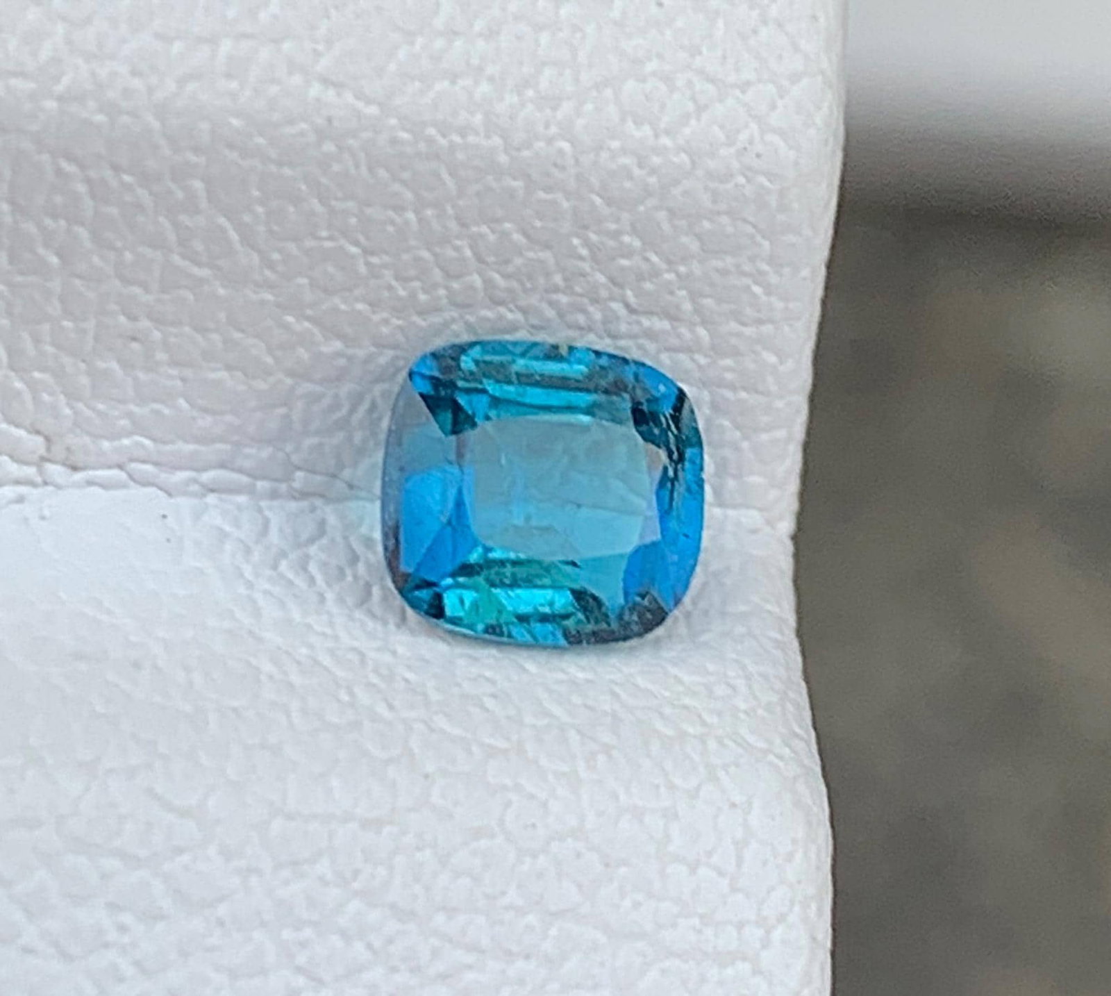 Natural Ink Blue Tourmaline Gemstone: 0.51 Carat Natural Cushion Cut, October Birthstone - 4