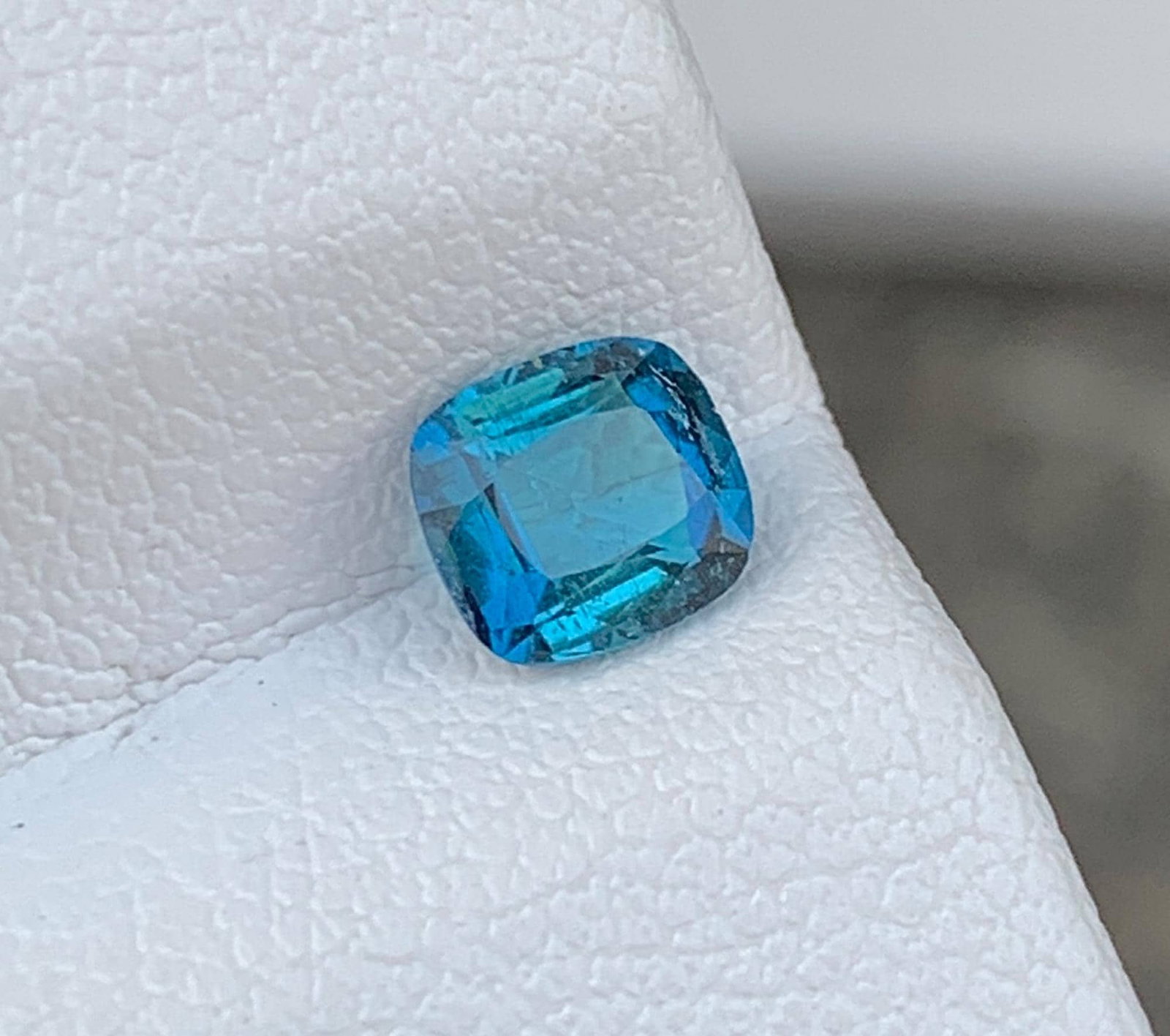 Natural Ink Blue Tourmaline Gemstone: 0.51 Carat Natural Cushion Cut, October Birthstone - 5