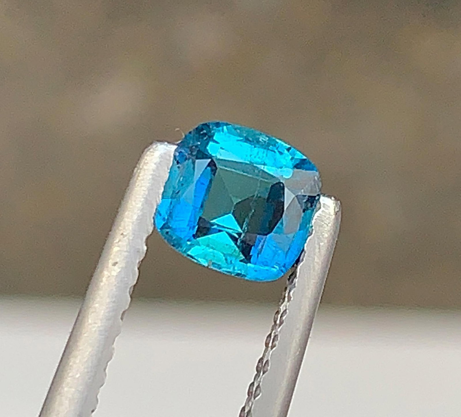 Natural Ink Blue Tourmaline Gemstone: 0.51 Carat Natural Cushion Cut, October Birthstone - 7