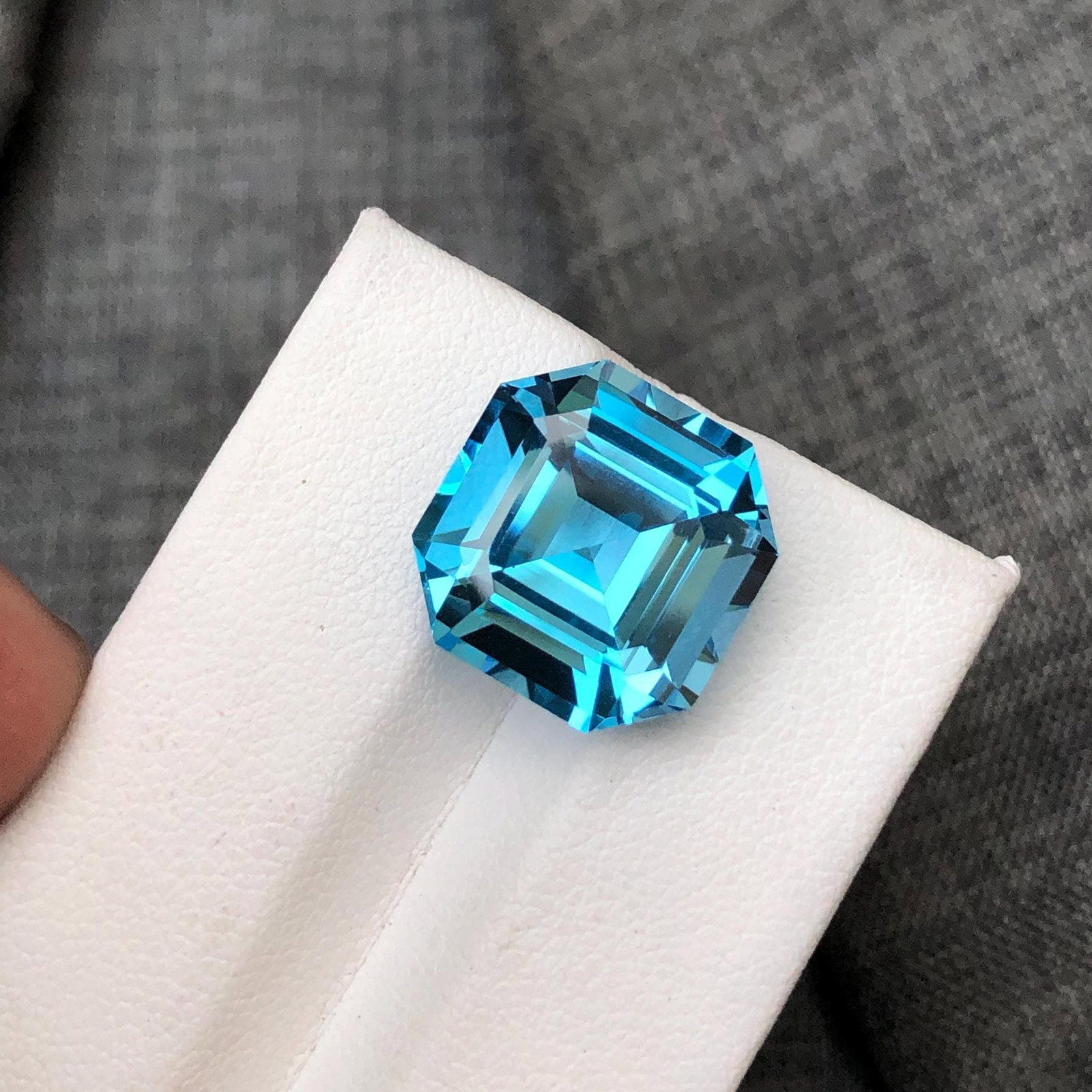 16 Carat Swiss Blue Topaz Loose Gemstone Asscher Cut November Birthstone - 6