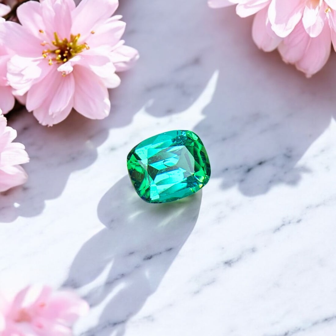 Bluish Green Tourmaline Ring Stone, Loose Tourmaline Gemstone For Ring: Title: Bluish Green Tourmaline Ring Stone, Loose Tourmaline Gemstone For Ring Description: Dimensions (mm) 8 x 7 x 4 mm Weight (cts) 1.55 Cushion Colours Description Lagoon Tourmaline Ring Stone,