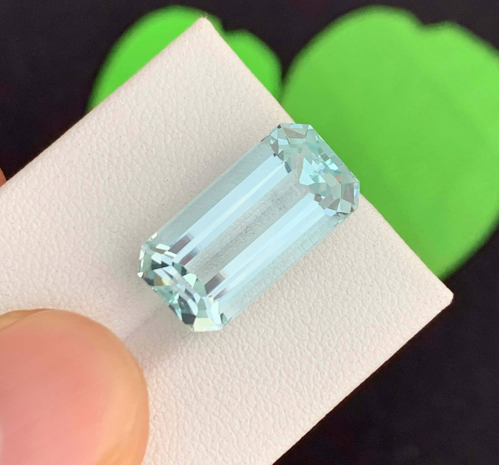 Natural Aquamarine Gemstone: 11.75 Carat Emerald Cut, Pakistan Origin (1 of 11)