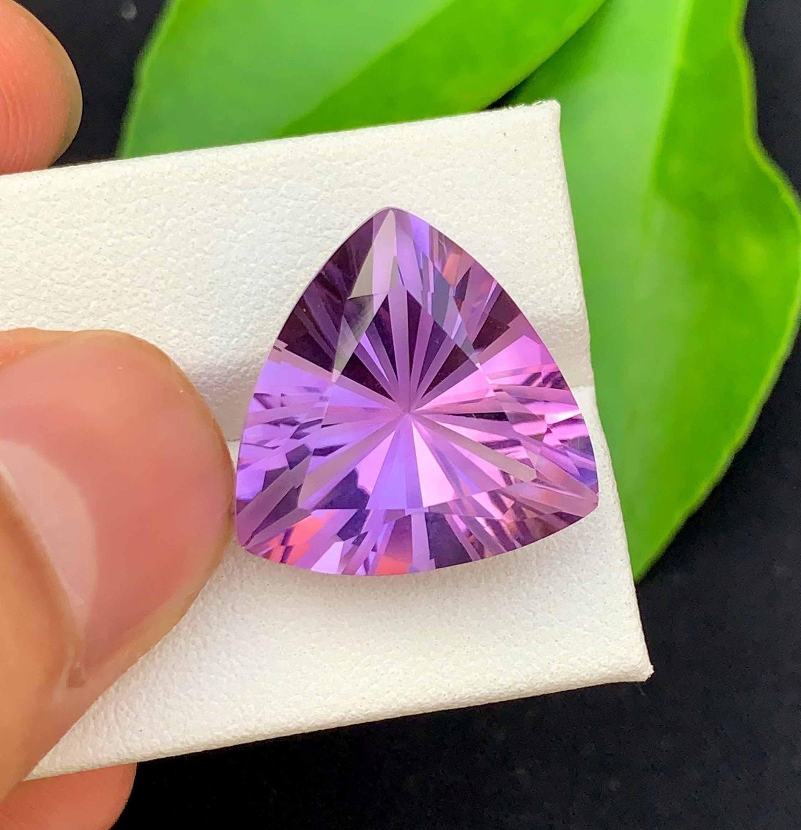 Trillion Cut Amethyst Gemstone: 17.65 Carat February Birthstone (1 of 9)