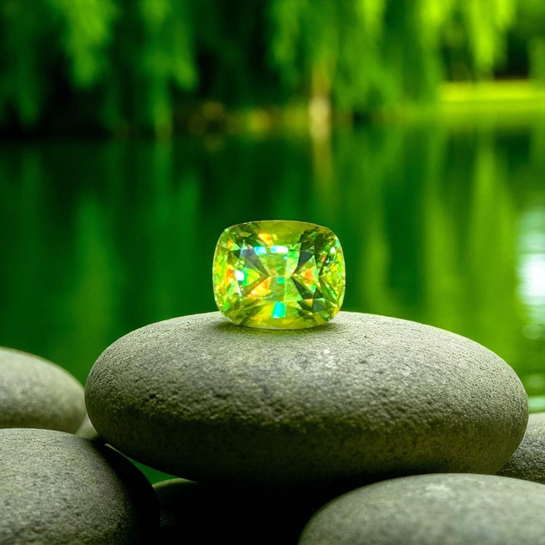 Full Fire Sphene Gemstone For Ring Making, Natural Sphene Ring Stone: Title: Full Fire Sphene Gemstone For Ring Making, Natural Sphene Ring Stone Description: Dimensions (mm) 8.2 x 7 x 6 mm Weight (cts) 3.05 Cushion Colours Description Full Fire Sphene Gemstone For