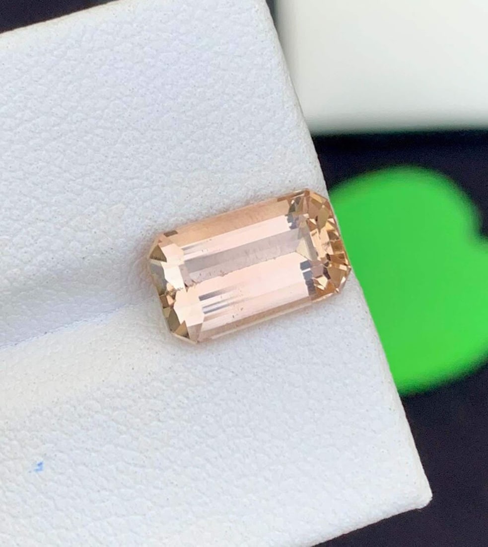 Faceted Emerald Cut Imperial Topaz Gemstone: Golden Yellow November Birthstone - 11