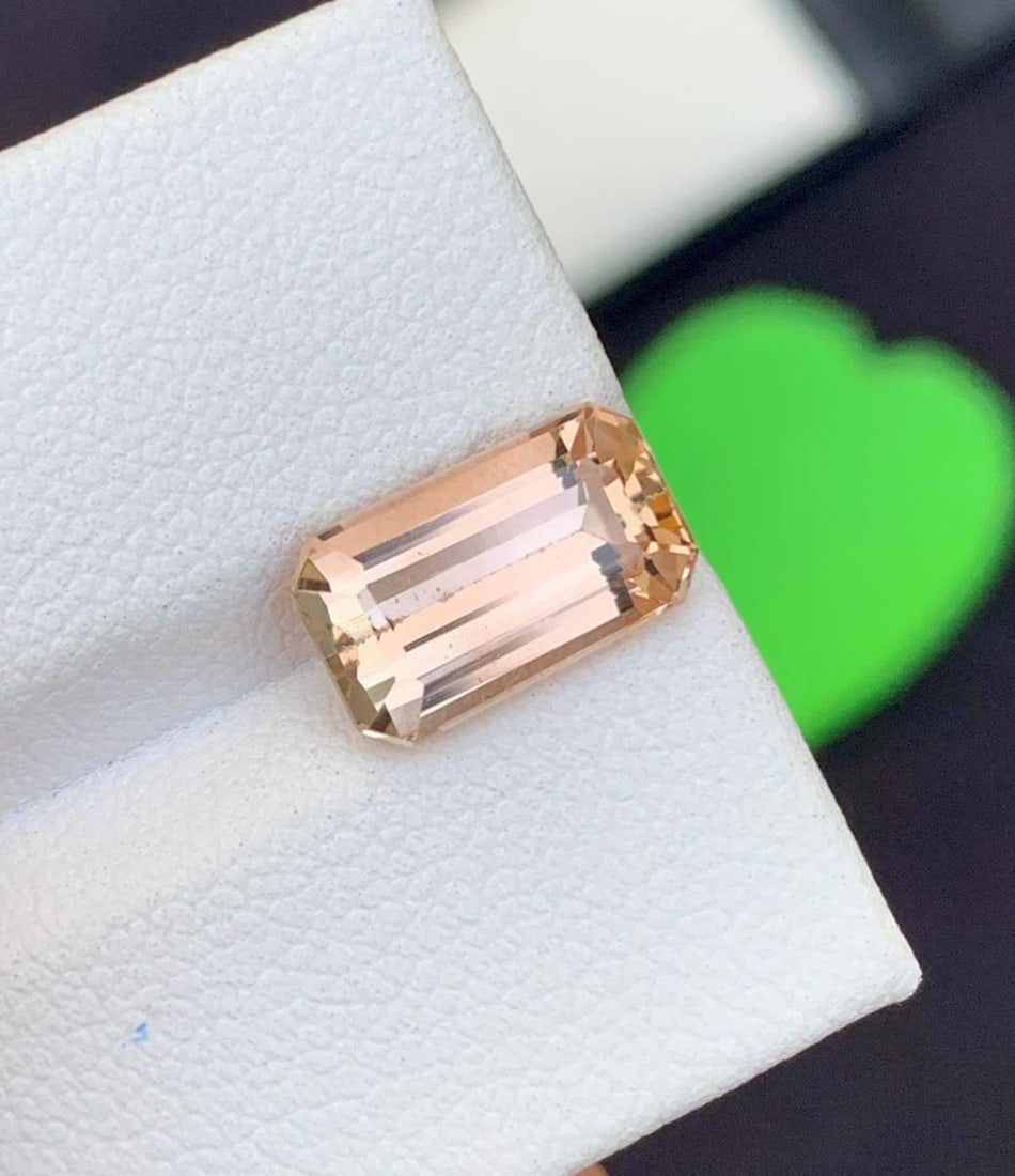 Faceted Emerald Cut Imperial Topaz Gemstone: Golden Yellow November Birthstone (1 of 11)
