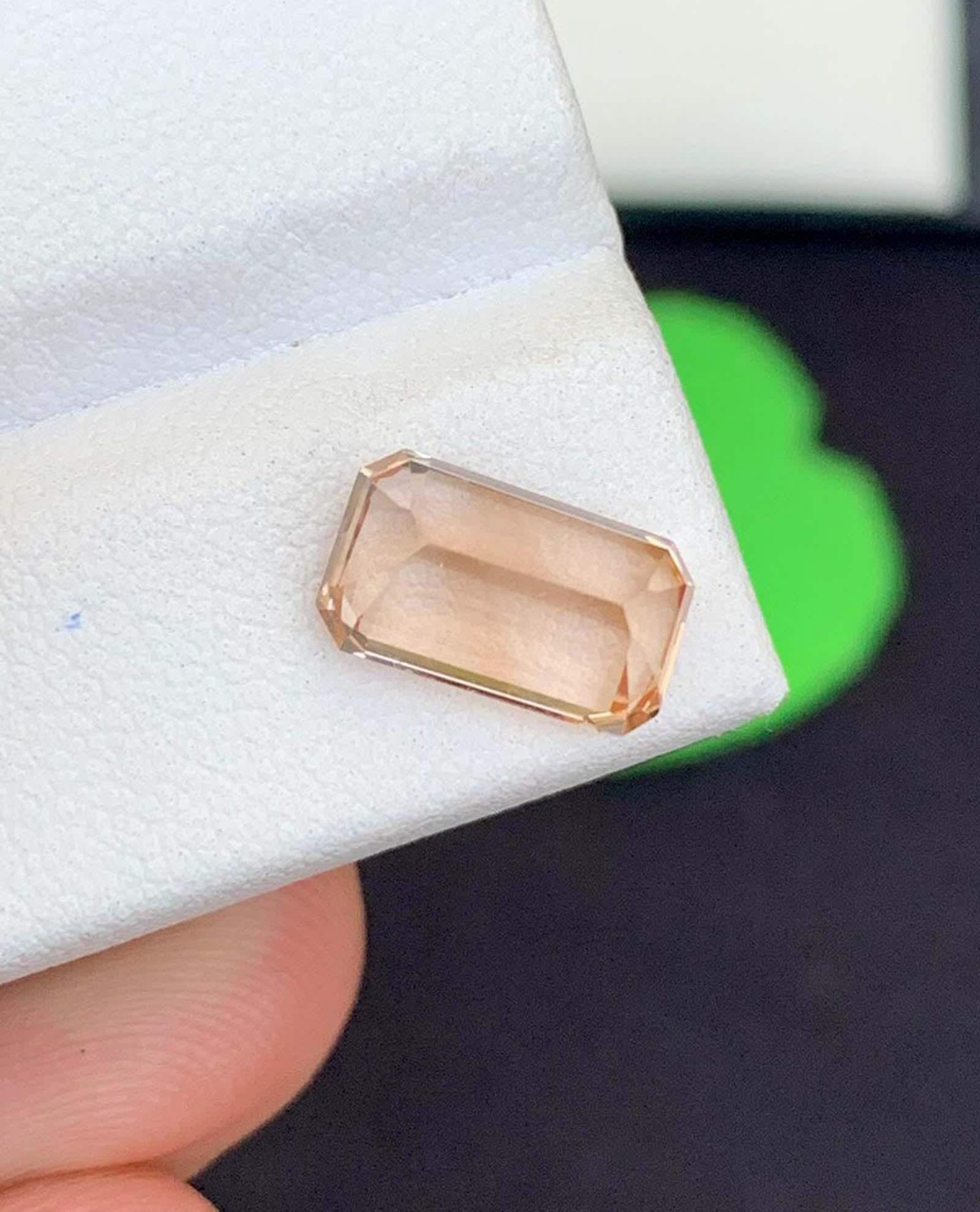 Faceted Emerald Cut Imperial Topaz Gemstone: Golden Yellow November Birthstone - 2