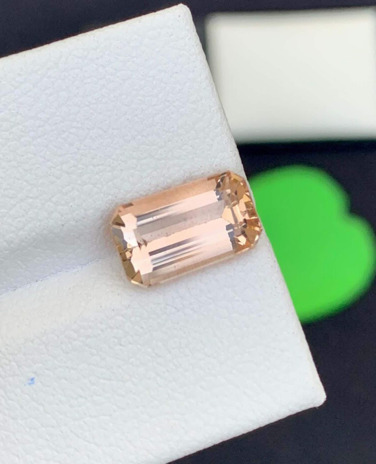 Faceted Emerald Cut Imperial Topaz Gemstone: Golden Yellow November Birthstone - 8