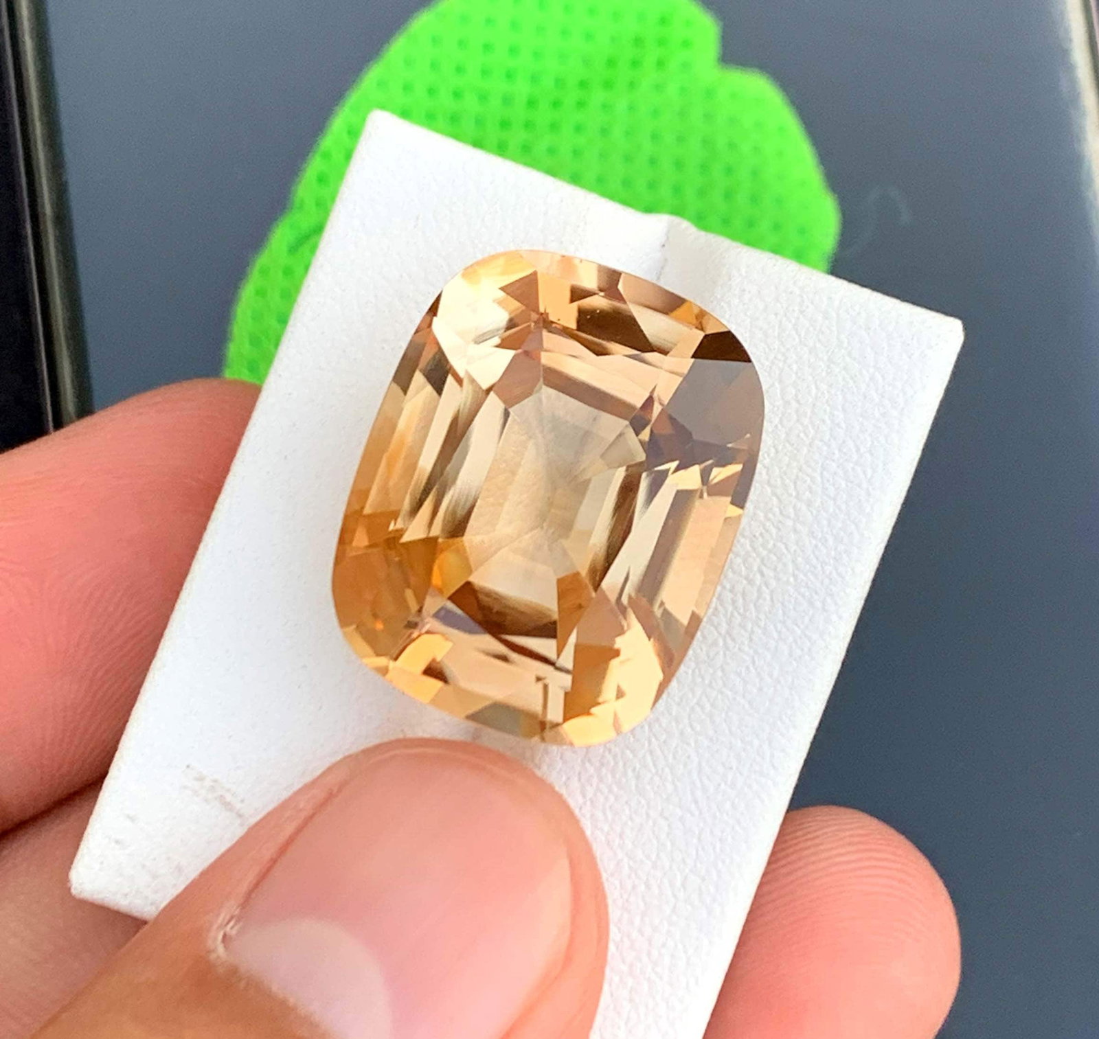 Golden Yellow Topaz Gemstone: 41.80 Carat Cushion Cut Stone - 8