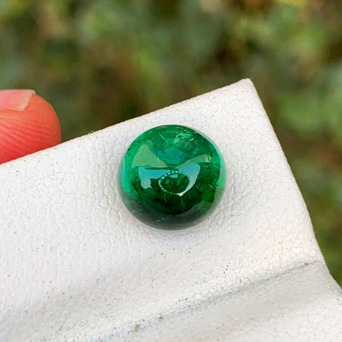 Deep Green Tourmaline Cabochon, Natural Tourmaline Ring Stone - 2