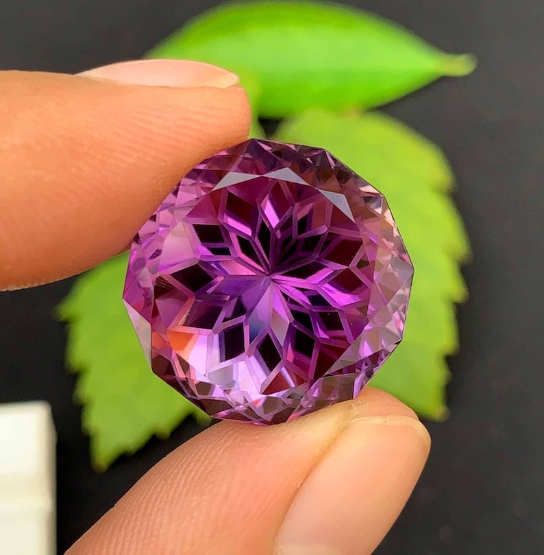 Flower Cut Amethyst Gemstone: 40.95 Carats, February Birthstone - 4