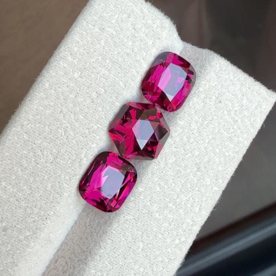 Raspberry Pink Garnet Gemstones – Fancy Octagon & Cushion Cut, Tanzania Mine - 3