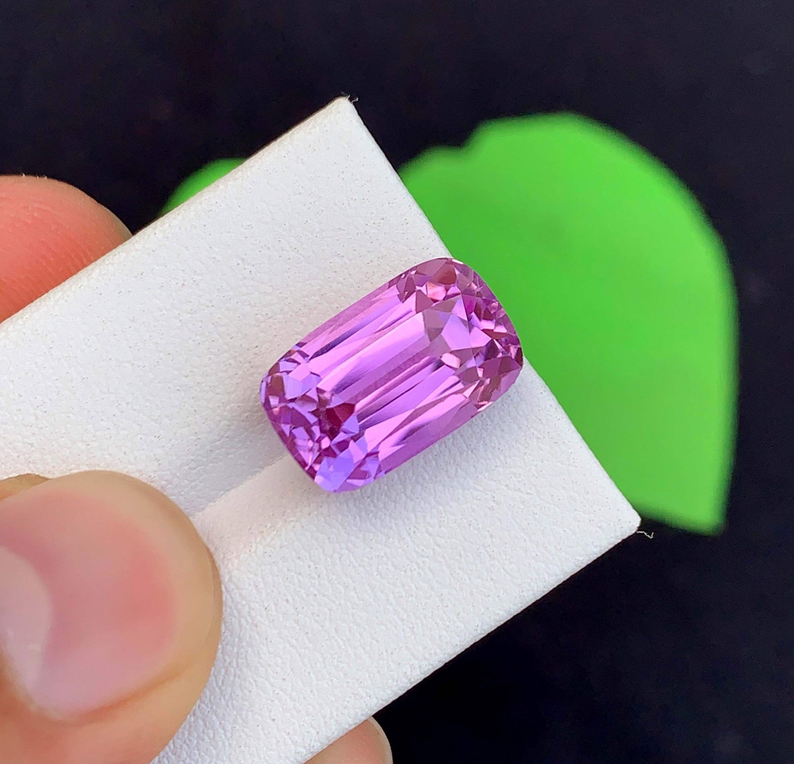 Pink Kunzite Gemstone: 13.05 Carat Faceted Cushion Cut, November Birthstone - 4