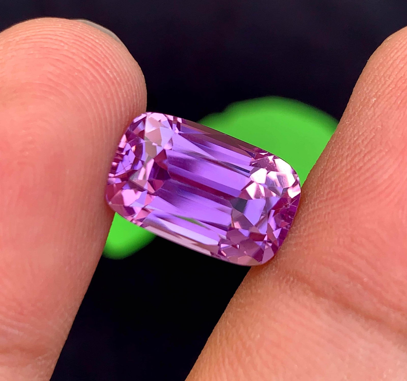 Pink Kunzite Gemstone: 13.05 Carat Faceted Cushion Cut, November Birthstone - 9