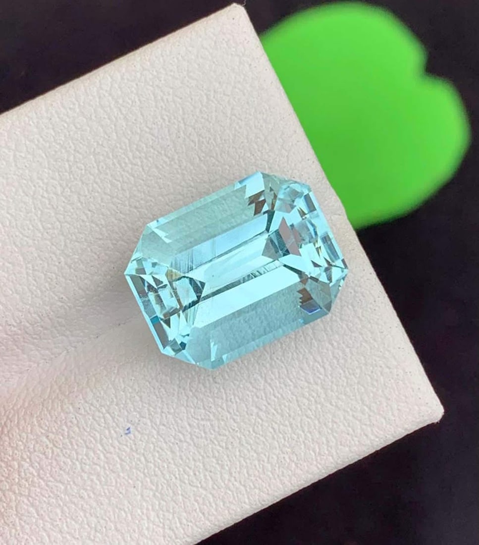 Emerald Cut Aquamarine Gemstone: 8.38 Carat March Birthstone - 2