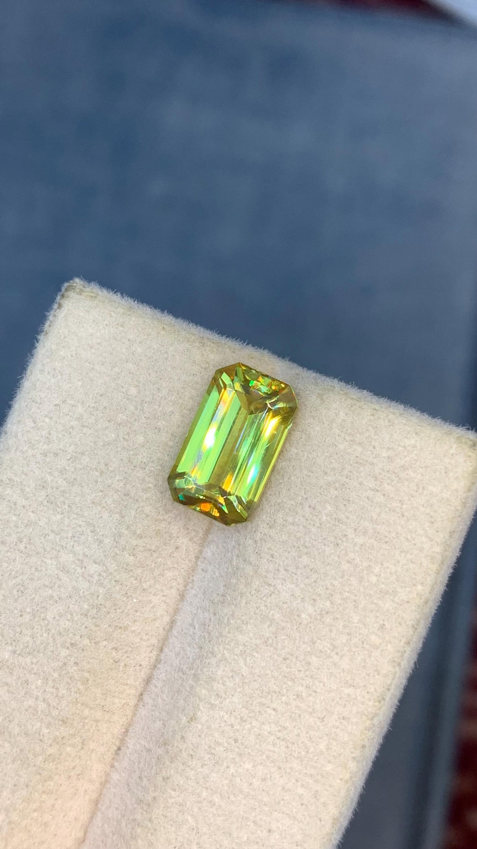 Emerald Cut Yellow Sphene Gemstone: 3.40 Carat Titanite - 13